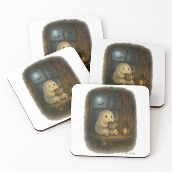 Item preview, Cocoa Ghostie - Cute-Spooky Collection (HFS) designed and sold by Hollow-Fern-Studio.