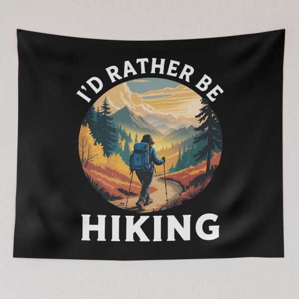 Item preview, I'd Rather Be Hiking, With A Woman Hiking On A Trail designed and sold by DentistLegal.