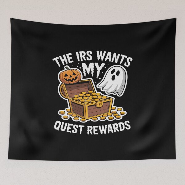 Item preview, The IRS Wants My Quest Rewards Halloween Wizard Meme designed and sold by velltoons.