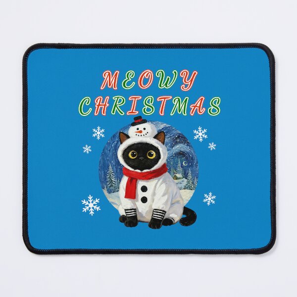 Item preview, Meowy Christmas - Cute Siamese Cat in Snowman Costume - Starry Night Style designed and sold by Meow Gogh Painter Studio.