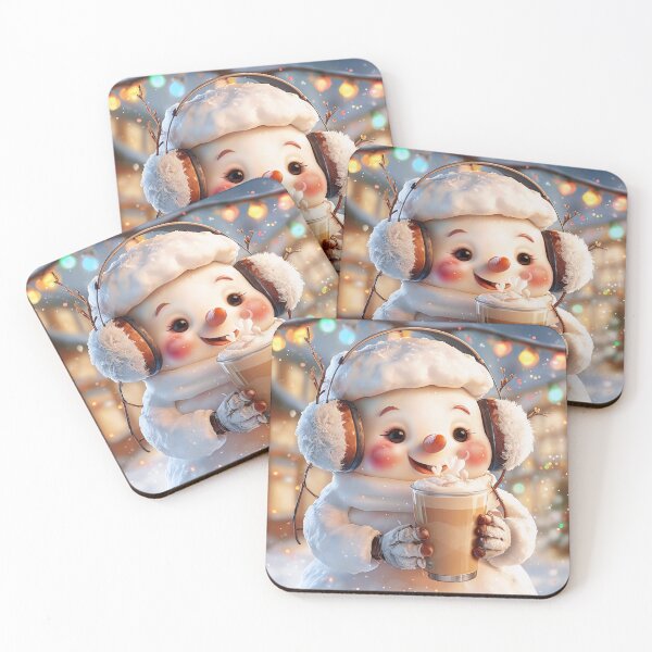 Item preview, Cozy Kawaii Snowman with Pumpkin Spice Latte – Cute Christmas Winter Coffee Art designed and sold by SmartyWonders.