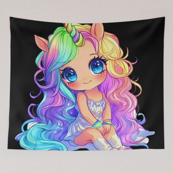 Item preview, Chibi Rainbow Colors Unicorn Style Cute Girl Art designed and sold by DEC02.
