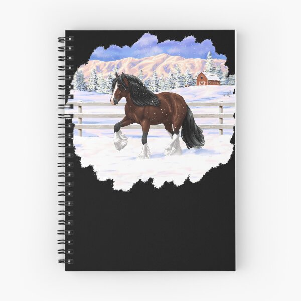 Item preview, Brown-Bay-Gypsy-Vanner-Tinker-Draft-Horse-In-Snow-(1) designed and sold by EmelyDietze.
