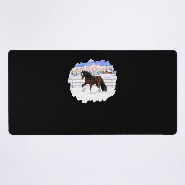 Item preview, Brown-Bay-Gypsy-Vanner-Tinker-Draft-Horse-In-Snow-(1) designed and sold by EmelyDietze.