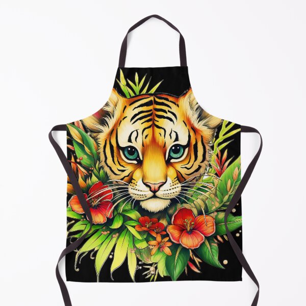 Item preview, Cute Chibi Baby Tiger With Colorful Floral Collar designed and sold by DEC02.