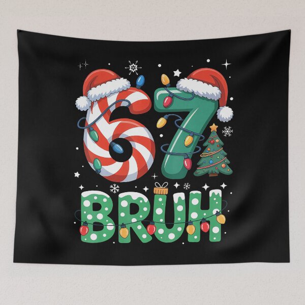 Artikelvorschau, Bruh 67 Six Seven 6 7 Meme Weihnachten entworfen und verkauft von HayleePacoch.