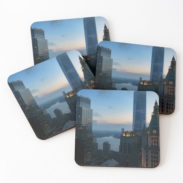 Item preview, The Woolworth Building, Four Seasons Hotel, and World Trade Center with the Hudson River. designed and sold by NYConlineStore.