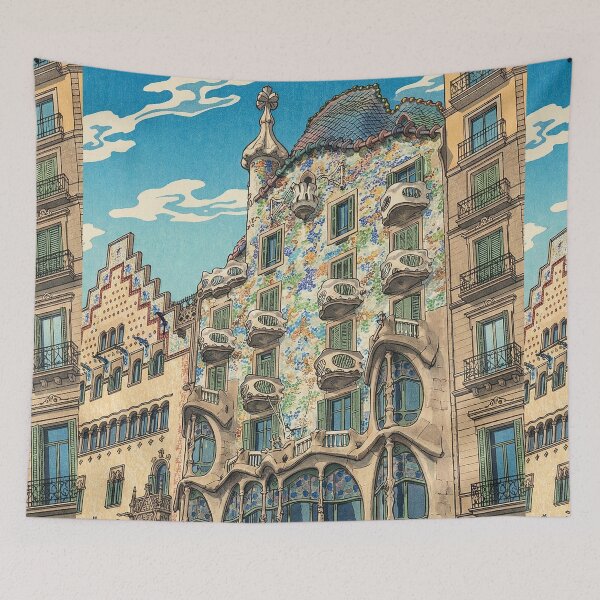 Item preview, Casa Batllo Japanese Woodblock Print designed and sold by Takeda-art.