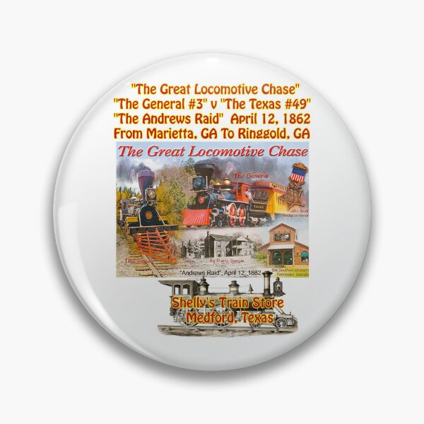 Item preview, "The Great Locomotive Chase" April 12, 1862, Shelly's Train Store, Vintage, Classic, Collectible Train Logos, Rail & Railroad Logos, stickers, t-shirts, posters designed and sold by MoreEZUSA-Here.