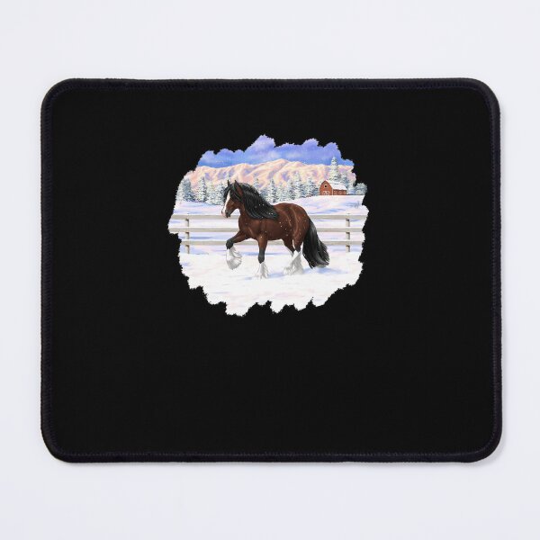 Item preview, Brown-Bay-Gypsy-Vanner-Tinker-Draft-Horse-In-Snow-(1) designed and sold by SandyKaBner.
