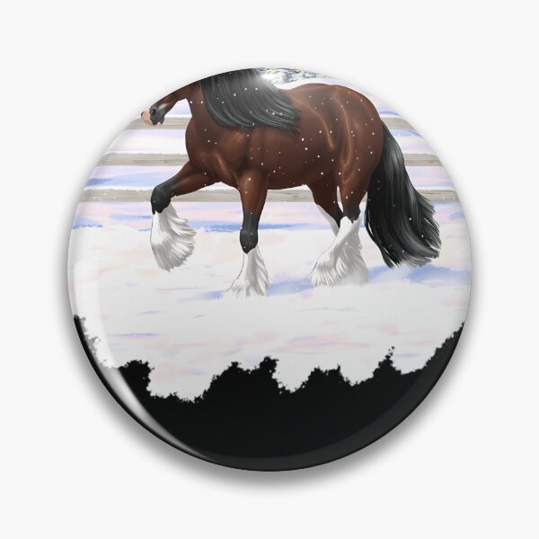 Item preview, Brown-Bay-Gypsy-Vanner-Tinker-Draft-Horse-In-Snow-(1) designed and sold by SandyKaBner.