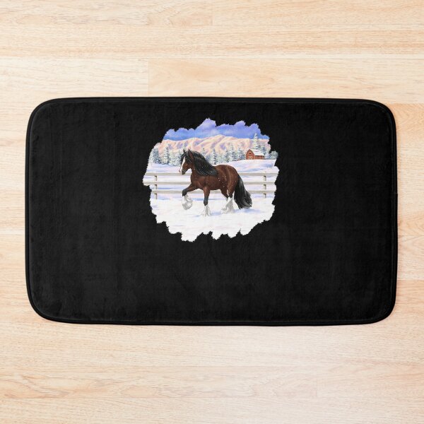 Item preview, Brown-Bay-Gypsy-Vanner-Tinker-Draft-Horse-In-Snow-(1) designed and sold by SandyKaBner.