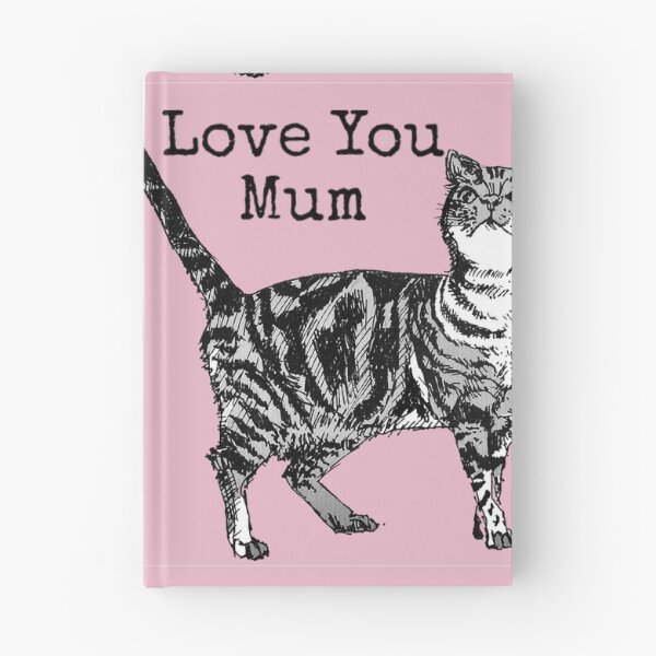 Item preview, Pink Tabby Cat Drawing Love You Mum Mothers designed and sold by Sarah  Rajkotwala.