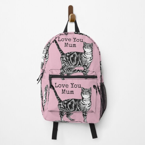 Item preview, Pink Tabby Cat Drawing Love You Mum Mothers designed and sold by Sarah Rajkotwala.