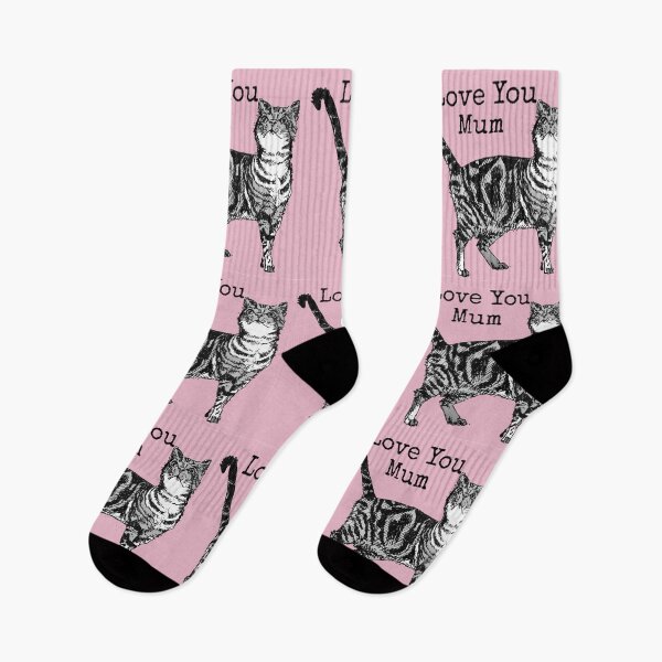 Item preview, Pink Tabby Cat Drawing Love You Mum Mothers designed and sold by Sarah  Rajkotwala.