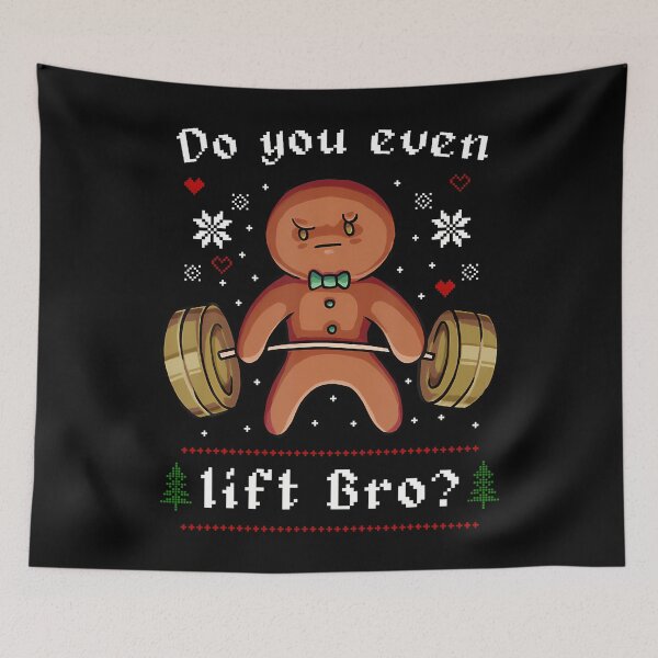 Item preview, Do You Even Lift Bro Gingerbread Gym Ugly Christmas designed and sold by EstherDiane.