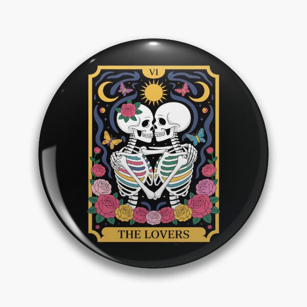 Item preview, The Lovers Tarot Card Roses Lesbian Goth Kissing Skeletons designed and sold by FndPardaL.