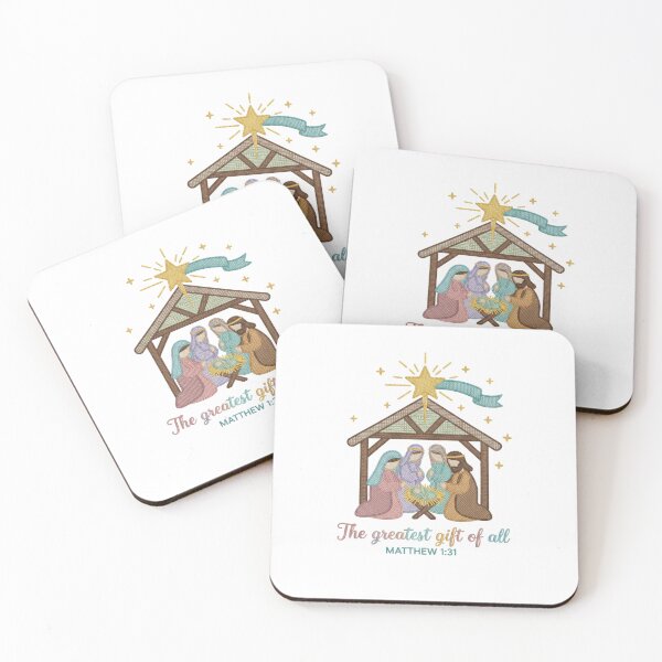 Item preview, The Greatest Gift Of All Embroidered Folk Art Nativity Christmas designed and sold by chattsuede.