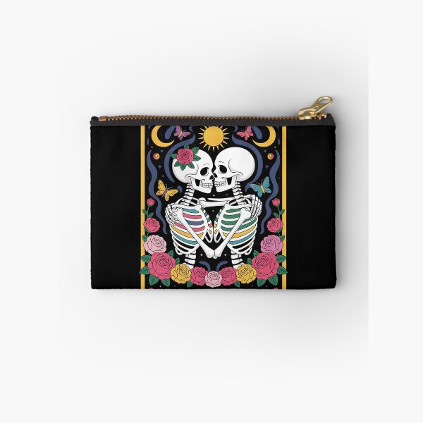 Item preview, The Lovers Tarot Card Roses Lesbian Goth Kissing Skeletons designed and sold by FndPardaL.