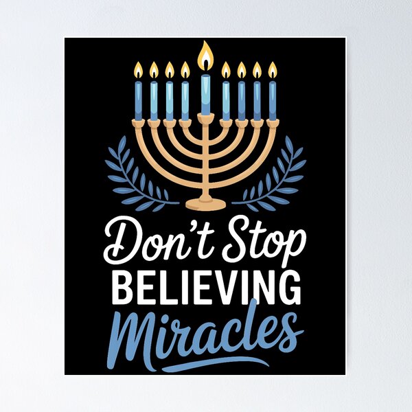Item preview, Hanukkah Menorah Believe In Miracles Holiday Spirit designed and sold by KellyJudith.