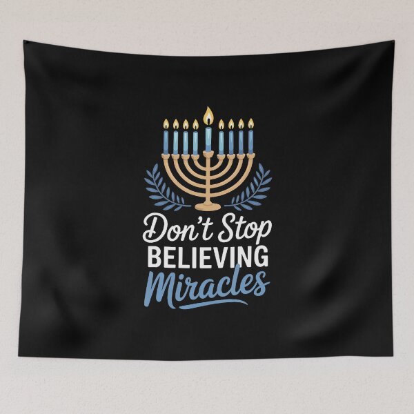 Item preview, Hanukkah Menorah Believe In Miracles Holiday Spirit designed and sold by KellyJudith.