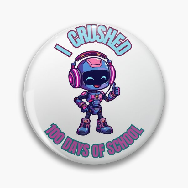 Item preview, I Crushed 100 Days of School Gamer Robot VR Visor designed and sold by PanaddaArtStudio.