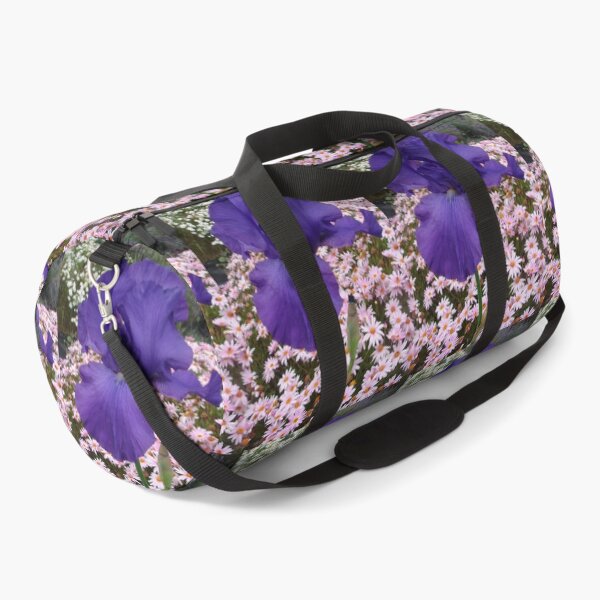 Item preview, Iris Flower Indigo Blue with Pastel Pink Daisies designed and sold by Sarah Rajkotwala.