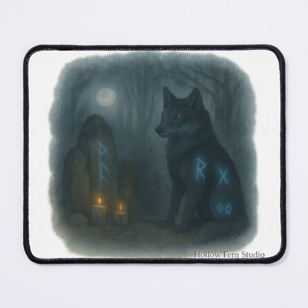 Item preview, Runestone Wolf - Mythically Eerie Collection (HFS) designed and sold by Hollow-Fern-Studio.
