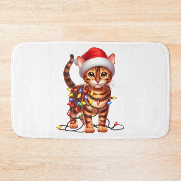 Item preview, Gato de Bengala Navidad designed and sold by doodIllustrate.