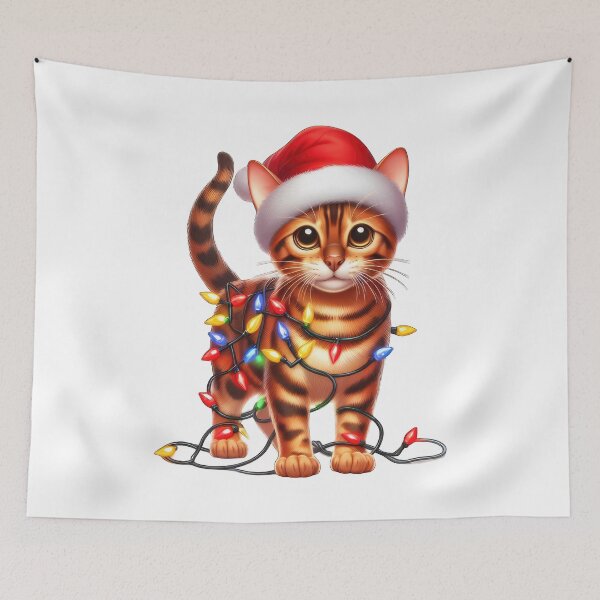 Item preview, Bengal cat Christmas designed and sold by doodIllustrate.