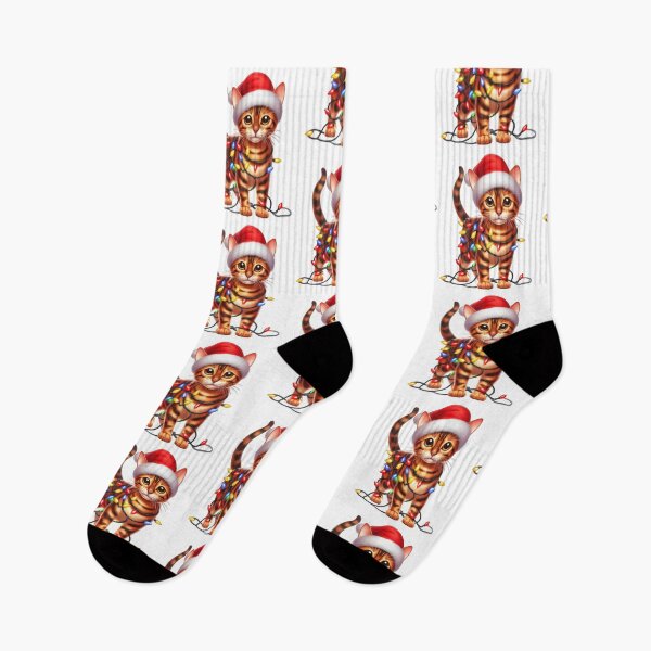 Item preview, Bengal cat Christmas designed and sold by doodIllustrate.