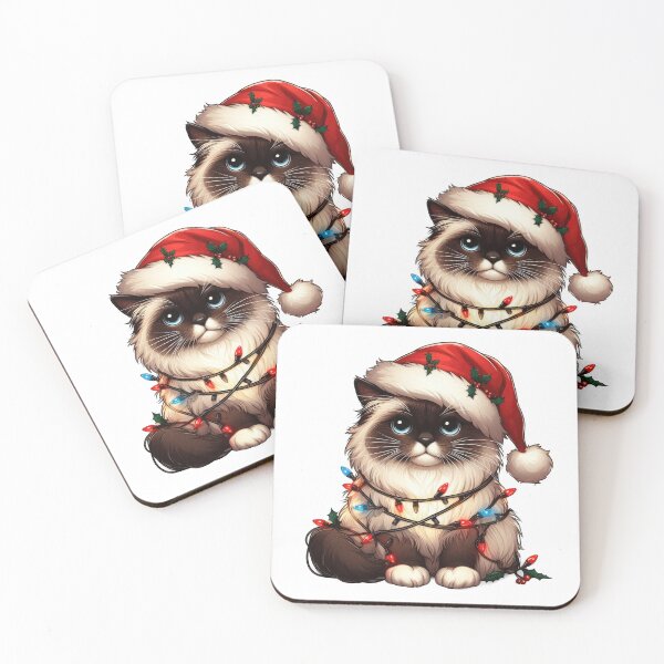 Item preview, Birman cat Christmas designed and sold by doodIllustrate.