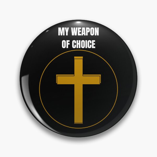 Item preview, My Weapon of Choice Cross (White Text Version) designed and sold by AdamIntrovert.
