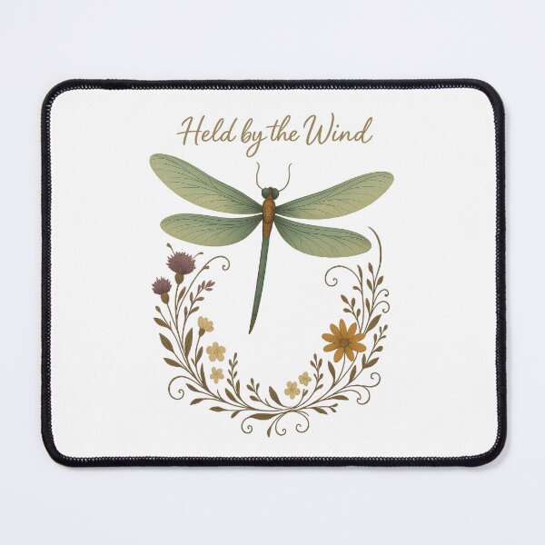 Item preview, Held by the Wind Dragonfly Nature Quote Botanical Boho Design designed and sold by inkoutninja.