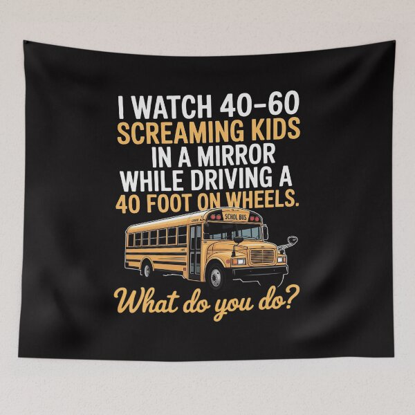 Item preview, School Bus Driver Watch Screaming Kids Drive Box On Wheels designed and sold by GalaFunny.