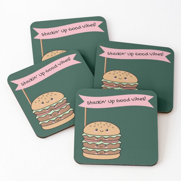 Item preview, Kawaii Happy Burger: "Stackin' Up the Good Vibes" designed and sold by SebastianSpace.