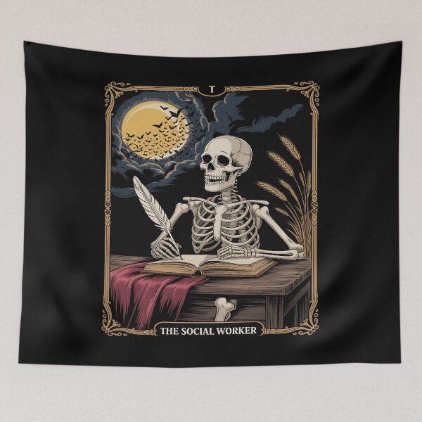 Item preview, The Social Worker Skeleton Tarot Card School Counselor Psych designed and sold by JaskconLIfe23.