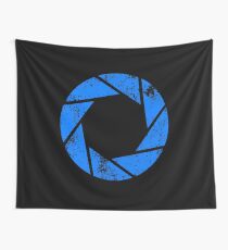 Aperture Science (Blue) Logo · Distressed Wall Tapestry