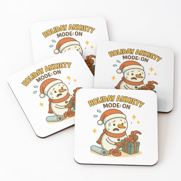 Item preview, Holiday Anxiety Mode – Funny Snowman Art designed and sold by StickerVibeStudio.