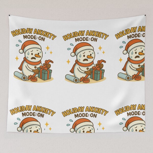 Item preview, Holiday Anxiety Mode – Funny Snowman Art designed and sold by StickerVibeStudio.