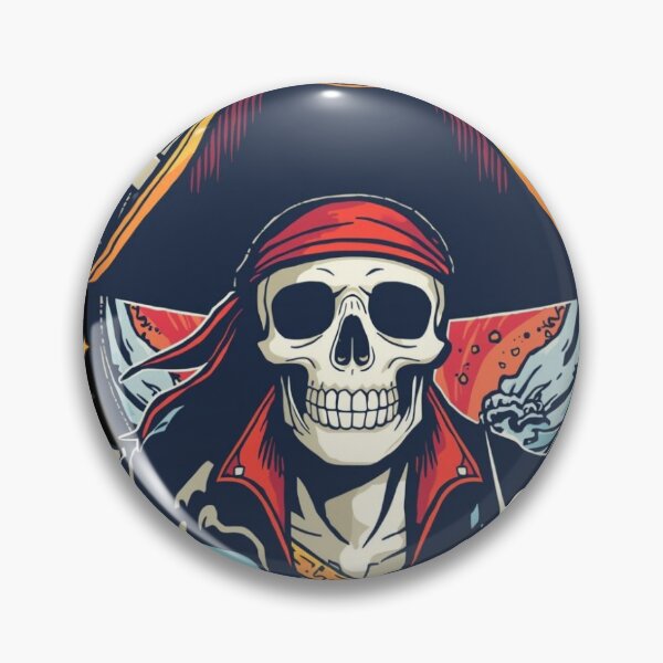 Item preview, Pirate Skull Emblem Illustration – Bold Nautical Vector Art with Compass Design, Dark Aesthetic & Detailed Linework for Apparel & Stickers designed and sold by HimBoo.