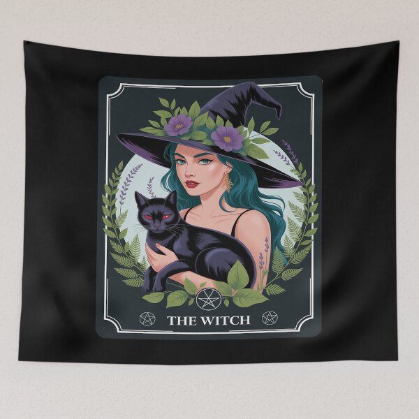 Item preview, The Witch Tarot Card Halloween Witchy Herbal Herb Black Cat designed and sold by JaskconLIfe23.