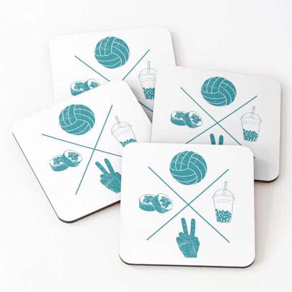 Item preview, Peace Sushi Volleyball Bubble Tea (blue) designed and sold by Little Town Atelier.