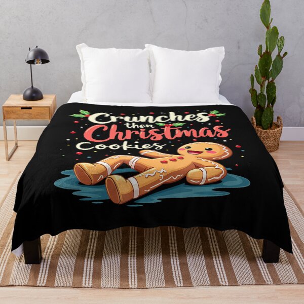 Item preview, Crunches Then Christmas Cookies Gingerbread Gym Workout designed and sold by ElizabethVivan.