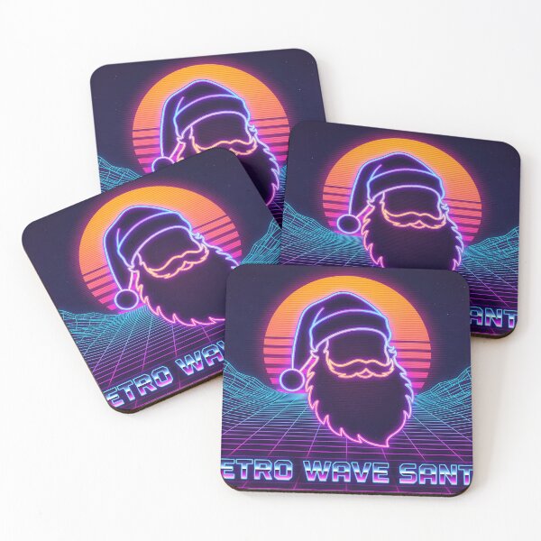 Item preview, Retro Wave Santa – Neon Christmas Synthwave designed and sold by FratddArtworks.