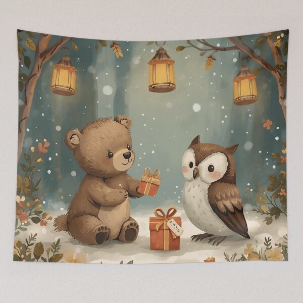 Item preview, Whimsical Bear and Owl New Year 2026 Gift Exchange designed and sold by WildlifeWhimsy.