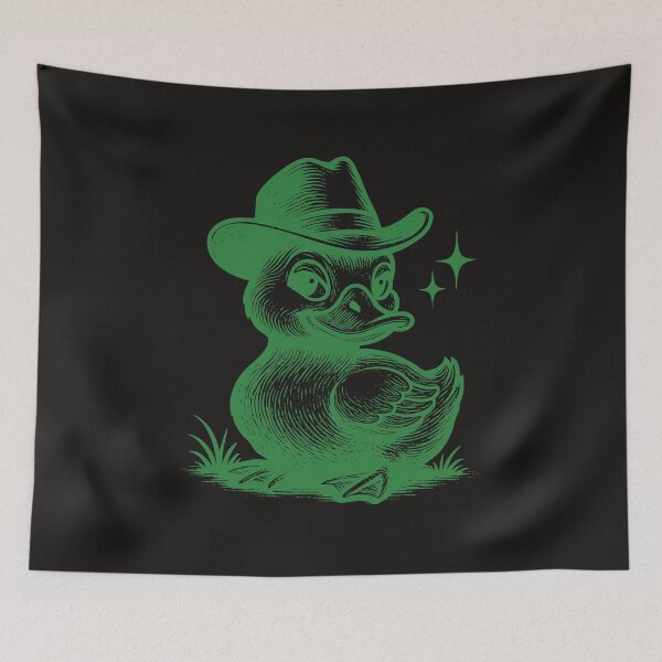 Item preview, Vintage Cowboy Ducks Illustration Retro Western Duck Art designed and sold by ArmyAbodo.
