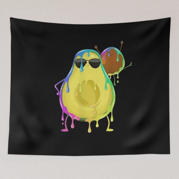 Item preview, Cool Avocado Friends Rainbow Drip Art designed and sold by TinaMDedrick.