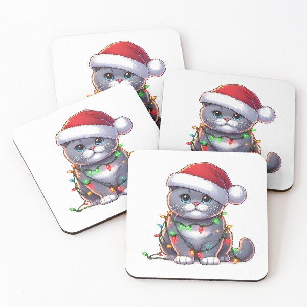 Item preview, British Shorthair cat Christmas designed and sold by doodIllustrate.