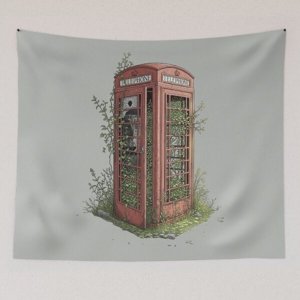 Item preview, Vintage Abandoned Phone Booth Overgrown by Nature designed and sold by KiwiRider.
